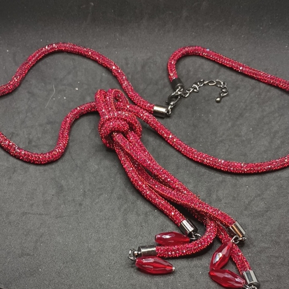 Elegant Red Beaded Necklace